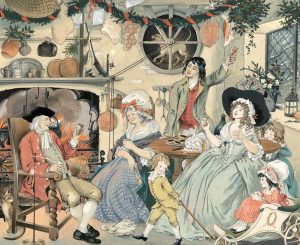 Christmas family scene by Pauline Baynes