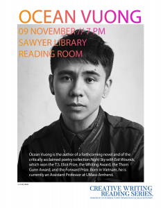 Poster for Ocean Vuong Reading