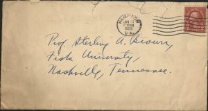 Envelope addressed to Prof. Sterling A. Brown