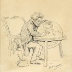 Geographer or Globe-maker drawing by Oliver Herford