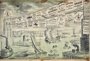 Joseph Keppler Brooklyn Bridge lithograph for Puck