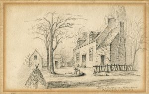 Burke's Head Quarters graphite drawing Virginia