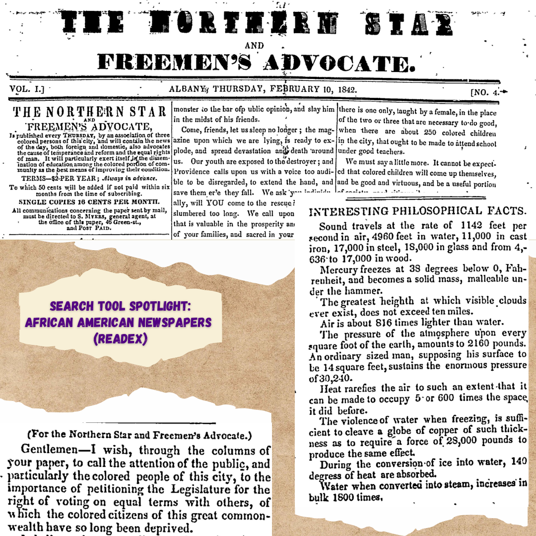 Screenshots from the African-American Newspapers database
